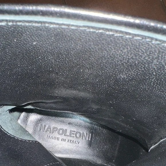 Napoleon made In Italy Black Ankle Boots with Chain Detail size 37 box 4 - Picture 5 of 9